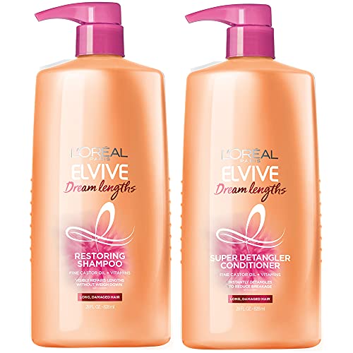 LOreal Paris Elvive Dream Lengths Shampoo and Conditioner Kit, Paraben Free, 1 kit