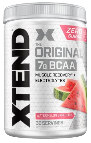 XTEND Original BCAA Powder Airheads Candy Flavor, 7g BCAA and 2.5g L-Glutamine, Sugar Free Post Workout Muscle Recovery Drink with Amino Acids for Men & Women, 30 Servings