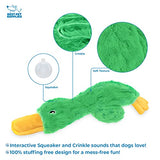 Best Pet Supplies Crinkle Dog Toy for Small, Medium, and Large Breeds, Cute No Stuffing Duck with Soft Squeaker, Fun for Indoor Puppies and Senior Pups, Plush No Mess Chew and Play - Light Pink