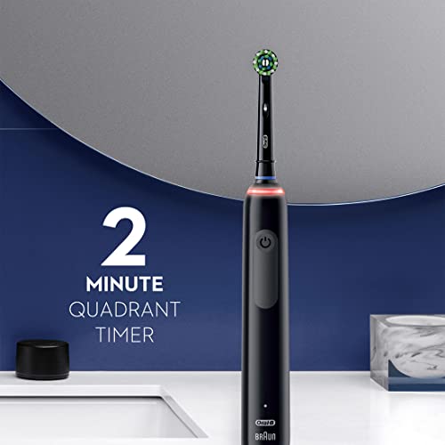 Oral-B Smart 1500 Rechargeable Electric Powered Toothbrush, Black with Visible Pressure Sensor to Protect Gums - 3 Modes - 2 Minute Timer – Deep Cleans