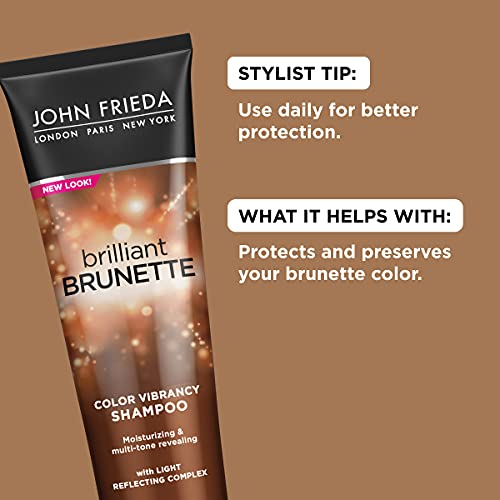 John Frieda Brilliant Brunette Multi-Tone Revealing Shampoo, Color Protecting Shampoo, Helps Unlock Vibrant Color, 8.45 Ounce