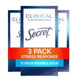 Secret Antiperspirant Clinical Strength Deodorant for Women, 72 Hr Sweat Protection Invisible Solid, Free & Sensitive Unscented, 1.6 Ounce (Pack of 3)