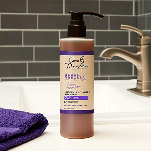 Carol’s Daughter Black Vanilla Sulfate Free Shampoo for Curly, Wavy, Natural Hair, Adds Moisture & Shine to Dry, Damaged Hair- Made with Shea Butter, Aloe and Rosemary, 8 fl oz (packaging May Vary)