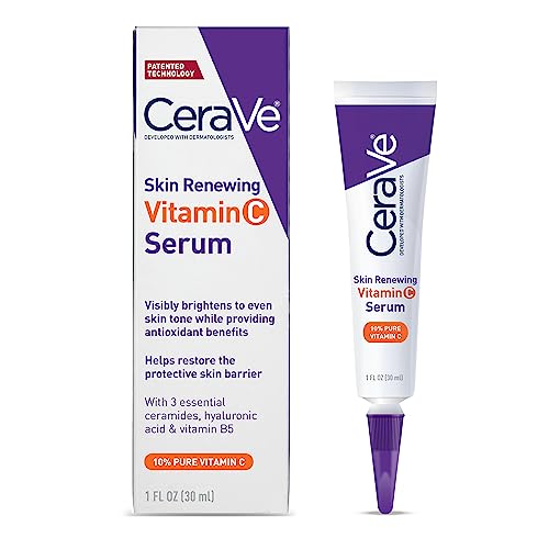 CeraVe Vitamin C Serum with Hyaluronic Acid | Skin Brightening Serum for Face with 10% Pure Vitamin C | Fragrance Free | 1 Fl. Oz