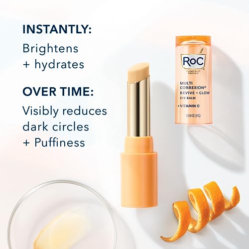 RoC Multi Correxion Revive + Glow Vitamin C Eye Balm (0.14 oz) with Retinol Eye Cream Packette