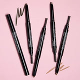 Wet n Wild Ultimate Eyebrow Retractable Definer Pencil, Dark Brown, Dual-Sided, Fine Tip, Shapes, Defines, Fills Brows Makeup