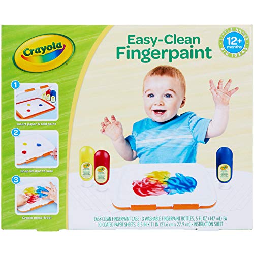 Crayola Washable Finger Paint Station, Less Mess Finger Paints for Toddlers, Kids Gift