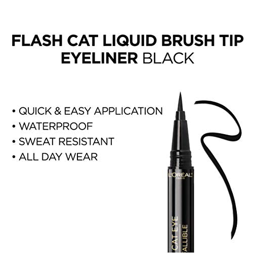 L’Oréal Paris Makeup Infallible Flash Cat Eye Waterproof Liquid Eyeliner, Black