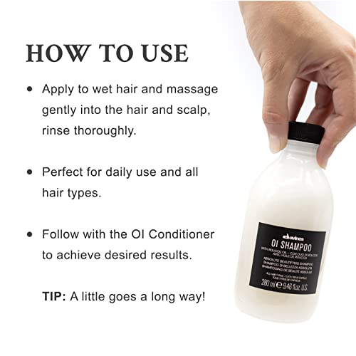 Davines OI Shampoo | Nourishing Shampoo for All Hair Types | Shine, Volume, and Silky-Smooth Hair Everyday | 9.47 Fl Oz