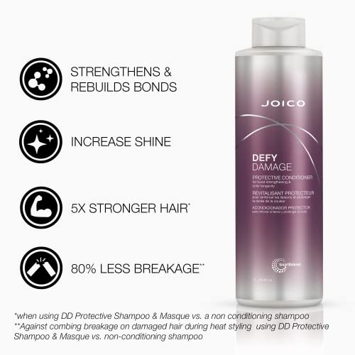 Joico Defy Damage Protective Conditioner | For Color-Treated Hair | Strengthen Bonds & Preserve Hair Color | With Moringa Seed Oil & Arginine | 8.5 Fl Oz