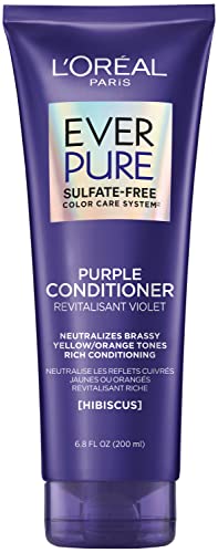 L’Oréal Paris Hair Care EverPure Sulfate Free Brass Toning Purple Conditioner for Blonde, Bleached, Silver, or Brown Highlighted Hair, 6.8 Fl. Oz.