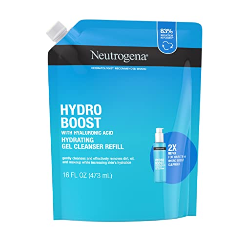 Neutrogena Hydro Boost Lightweight Hydrating Facial Gel Cleanser, Gentle Face Wash & Makeup Remover with Hyaluronic Acid, Hypoallergenic & Paraben-Free, 7.8 fl. oz