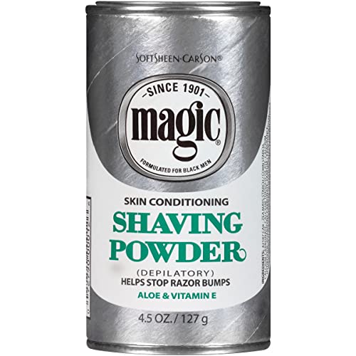 SoftSheen-Carson Magic Razorless Shaving for Men, Magic Extra Strength Shaving Powder, for Coarse Textured Beards, formulated for Black Men, Depilatory, Helps Stop Razor Bumps, 5 oz