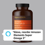 Amazon Elements Super Omega-3 with Natural Lemon Flavor, EPA & DHA Omega-3 fatty acids, 120 Count (1280 mg per serving, 2 Softgels) (Packaging may vary)