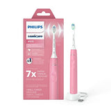 PHILIPS Sonicare 4100 Power Toothbrush, Rechargeable Electric Toothbrush with Pressure Sensor, Deep Pink HX3681/26