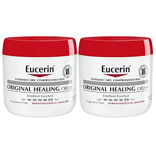 Eucerin Original Healing Cream, Fragrance Free Body Cream for Dry Skin, 2 Pack of 16 Oz Jars