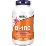 NOW Supplements, Vitamin B-100, Energy Production*, Nervous System Health*, 100 Veg Capsules