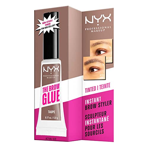 NYX PROFESSIONAL MAKEUP The Brow Glue, Extreme Hold Tinted Eyebrow Gel - Medium Brown