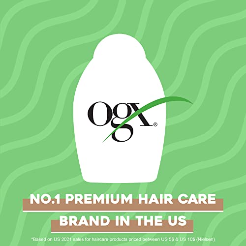 OGX Ever Straightening + Brazilian Keratin Therapy Shampoo, for Lustrous, Shiny Hair, Paraben-Free, Sulfate-Free Surfactants, Coconut Oil, Keratin powder,Avocado oil and cocoa butter, 13 Fl Oz