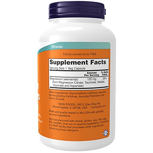 NOW Supplements, Magnesium Transporters with 5 Forms of Magnesium for Optimal Bioavailability, 180 Veg Capsules