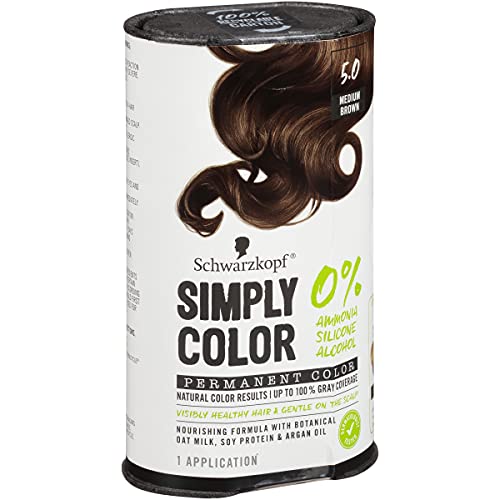 Schwarzkopf Simply Color Permanent Hair Color, 5.0 Medium Brown