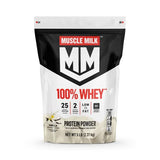 Muscle Milk 100% Whey Protein Powder, Chocolate, 5 Pound, 66 Servings, 25g Protein, 2g Sugar, Low in Fat, NSF Certified for Sport, Energizing Snack, Workout Recovery, Packaging May Vary