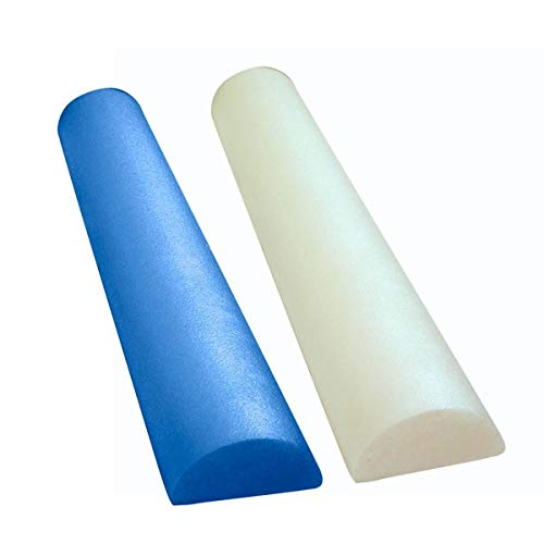 CanDo Slim White PE Foam Rollers for Exercise, Fitness, Muscle Restoration, Massage Therapy, Sport Recovery and Physical Therapy for Home, Clinics, Professional Therapy 3 x 12 Half-Round