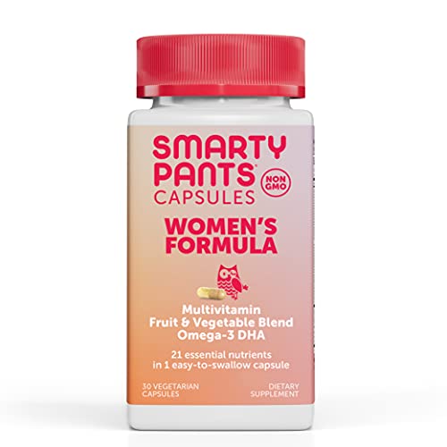 SmartyPants Multivitamin for Women Omega-3 DHA Zinc for Immunity, Biotin, Iron, Folate, Vitamins D3, C, B6, Vitamin B12, One Per Day, 30 Capsules, 30 Day Supply