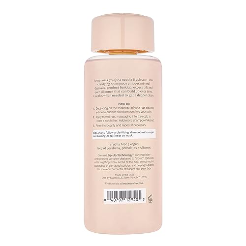 Kristin Ess Hair Deep Clean Clarifying Shampoo for Build Up, Dirt and Oil on Hair and Scalp, Cleanse + Detox Oily Hair, Vegan, 10 fl oz (Pack of 1)