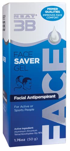 Neat Feat 3B Face Saver Antiperspirant Gel for Facial Perspiration & Shine, White and Blue, 1.76 Fl Oz