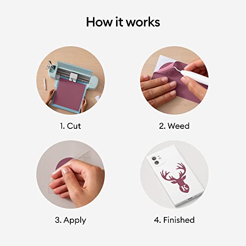 Cricut Premium Vinyl Removable for All Cricut Cutting Machines, No Residue Vinyl for DIY Crafts, Wall Decals, Stickers, In-House Decor and More, Lipstick