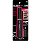 L’Oréal Paris Telescopic Lift Washable Mascara, Lengthening and Volumizing Eye Makeup, Lash Lift with Up to 36HR Wear, Blackest Black, 0.33 Fl Oz