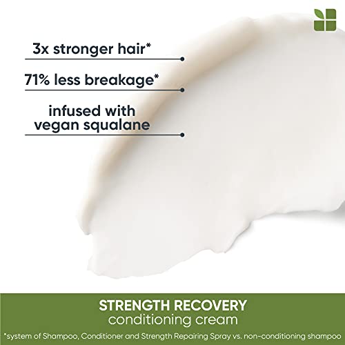 Biolage Strength Recovery Conditioning Cream | Strengthening Conditioner | Moisturizes, Adds Softness & Repairs Damage | For Damaged & Sensitized Hair | Vegan | Cruelty-Free | 9.5 Fl. Oz