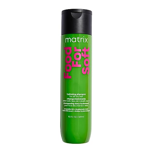 Matrix Food For Soft Shampoo | Hydrating Shampoo for Dry & Brittle Hair | Moisturizes, Softens, & Smooths | With Avocado Oil & Hyaluronic Acid | Suitable for Color Treated Hair | 10.1 Fl. Oz. | Vegan