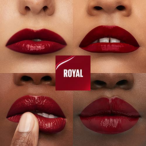 MAYBELLINE New York Super Stay Vinyl Ink Longwear No-Budge Liquid Lipcolor Makeup, Highly Pigmented Color and Instant Shine, Royal, Deep Wine Red Lipstick, 0.14 fl oz, 1 Count