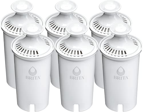 Brita Standard Water Filter Replacements for Pitchers and Dispensers, Lasts 2 Months, Reduces Chlorine Taste and Odor, 6 Count