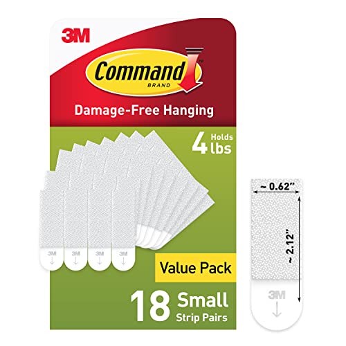 Command Small Picture Hanging Strips, Damage Free Hanging Picture Hangers, No Tools Wall Hanging Strips for Living Spaces, 36 White Adhesive Strip Pairs (72 Command Strips)