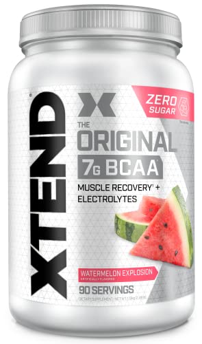 XTEND Original BCAA Powder Airheads Candy Flavor, 7g BCAA and 2.5g L-Glutamine, Sugar Free Post Workout Muscle Recovery Drink with Amino Acids for Men & Women, 30 Servings