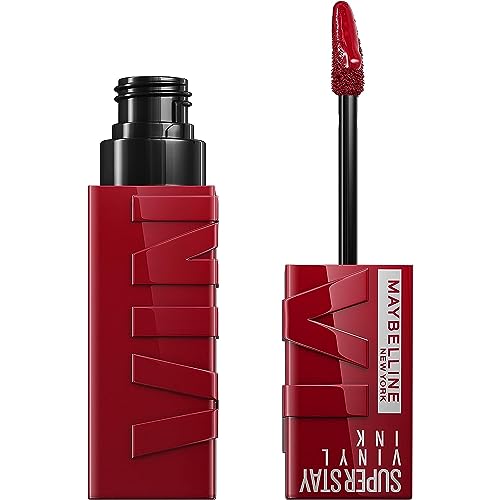 MAYBELLINE New York Super Stay Vinyl Ink Longwear No-Budge Liquid Lipcolor Makeup, Highly Pigmented Color and Instant Shine, Royal, Deep Wine Red Lipstick, 0.14 fl oz, 1 Count