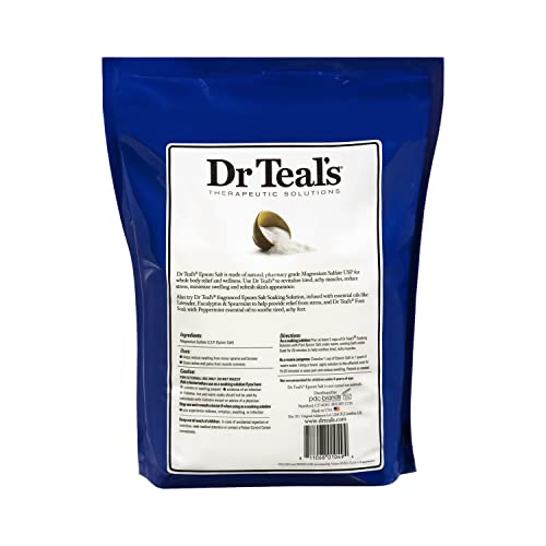 Dr Teal's Pure Epsom Salt Soak, Relax & Relief with Eucalyptus & Spearmint, 3lbs