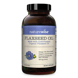 NatureWise Organic Flaxseed Oil 1200mg 720mg ALA Highest Potency Flax Oil Omega 3 for Cardiovascular, Cognitive, Immune Support Healthy Hair, Skin, & Nails Non-GMO [2 Months - 120 Softgels]