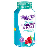 Vitafusion Gorgeous Hair, Skin Nails Multivitamin Gummy Vitamins, plus Biotin and Antioxidant vitamins CE, Raspberry Flavor, 100ct (33 day supply), from America’s Number One Gummy Vitamin Brand