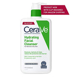 CeraVe Hydrating Facial Cleanser | Moisturizing Non-Foaming Face Wash with Hyaluronic Acid, Ceramides and Glycerin | Fragrance Free Paraben Free | 19 Fluid Ounce