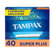 Tampax Tampons, Super Plus Absorbency, Cardboard Applicator, Leakgaurd Skirt, Unscented, 40 Count