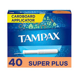 Tampax Tampons, Super Plus Absorbency, Cardboard Applicator, Leakgaurd Skirt, Unscented, 40 Count