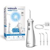 Waterpik Cordless Pearl Rechargeable Portable Water Flosser for Teeth, Gums, Braces Care and Travel with 4 Flossing Tips, ADA Accepted, Charger May Vary, WF-13 White