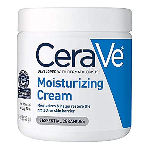 CeraVe Moisturizing Cream | Body and Face Moisturizer for Dry Skin | Body Cream with Hyaluronic Acid and Ceramides | Hydrating Moisturizer | Fragrance Free Non-Comedogenic | 19 Ounce