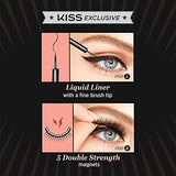 KISS Magnetic Eyeliner, Black, 0.16 Ounce, Smudge Proof, Biotin Infused, Free of Synthetic Fragrances, Dyes, Parabens, Petrochemicals, And Formaldehyde with Precision Tip Brush