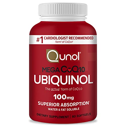 Ubiquinol CoQ10 100mg Softgels, Qunol Mega Ubiquinol 100mg - Superior Absorption - Active Form of Coenzyme Q10 for Heart Health - 100 Count