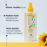 Andalou Naturals Brilliant Shine Hair Spray, Sunflower & Citrus, Styling and Hair Shine Spray with Medium hold, Tames Frizzy Hair & Flyaways, Quick Drying & Non-Sticky, Cruelty Free, 8.2 Fl Oz